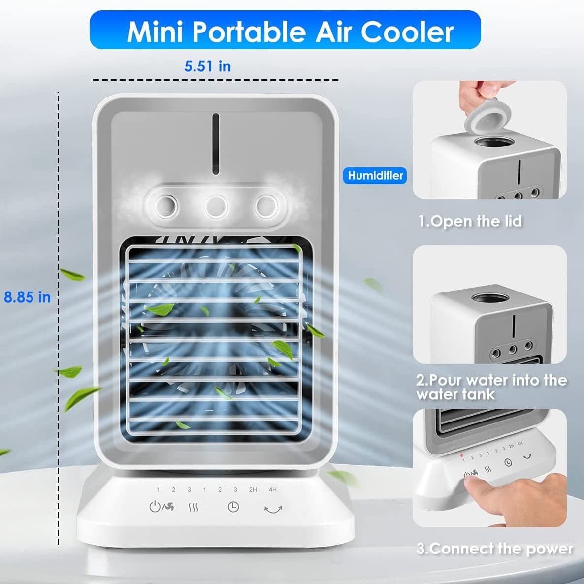Desktop USB Mini Spray Humidifier Cooling Fan Battery Air Cooler for Home Office