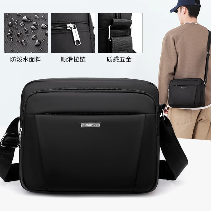 Casual Travel Men's Bag Lightweight Multi-layer Commuter Bag Business Large Capacity Multi-layer Portable Men's Crossbody Bag