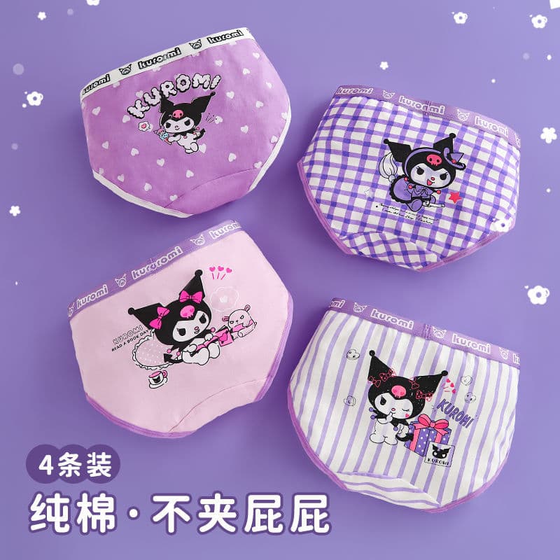 Kuromi children's cotton briefs for girls, cotton underwear for baby girls and older children, 100% cotton boxer briefs