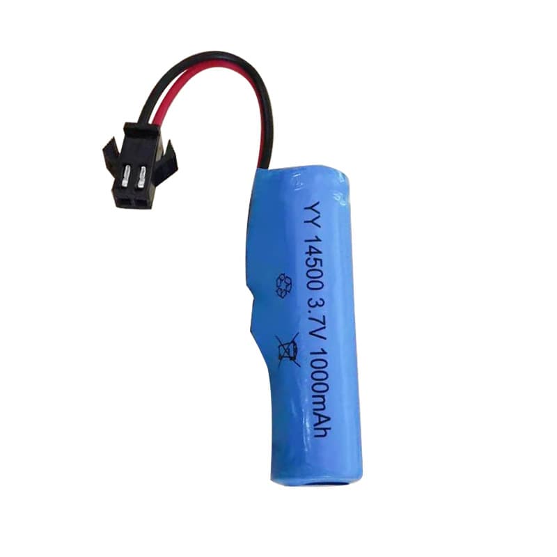 14500 3.7V lithium battery SM head 1000MAH with protective plate toy car lithium battery 3.7V wholesale