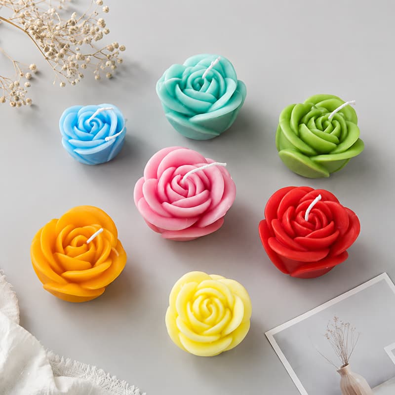 Rose Flower Valentine's Day Candle Silicone Mold DIY Plaster Resin Cake Baking Mold Cross-border Special
