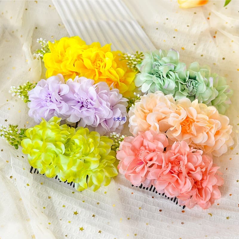 Yunnan Dai dance headwear hair comb dance Thai handmade hair accessories group performance head flower jewelry