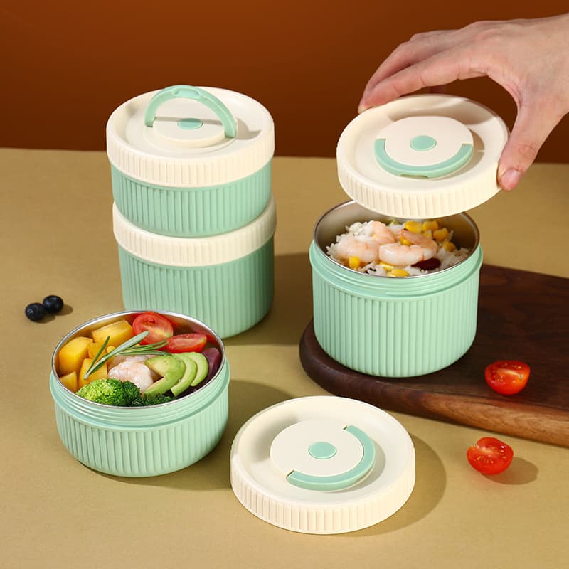 316 stainless steel insulated lunch box for office workers portable lunch box that can be put into the microwave oven with handle multi-layer lunch box