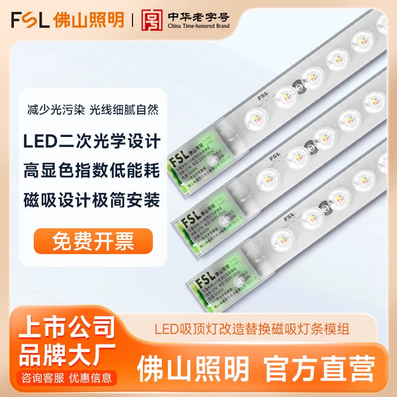 FSL Foshan Lighting led ceiling wick living room bedroom renovation lamp panel long lamp bead light source module full spectrum