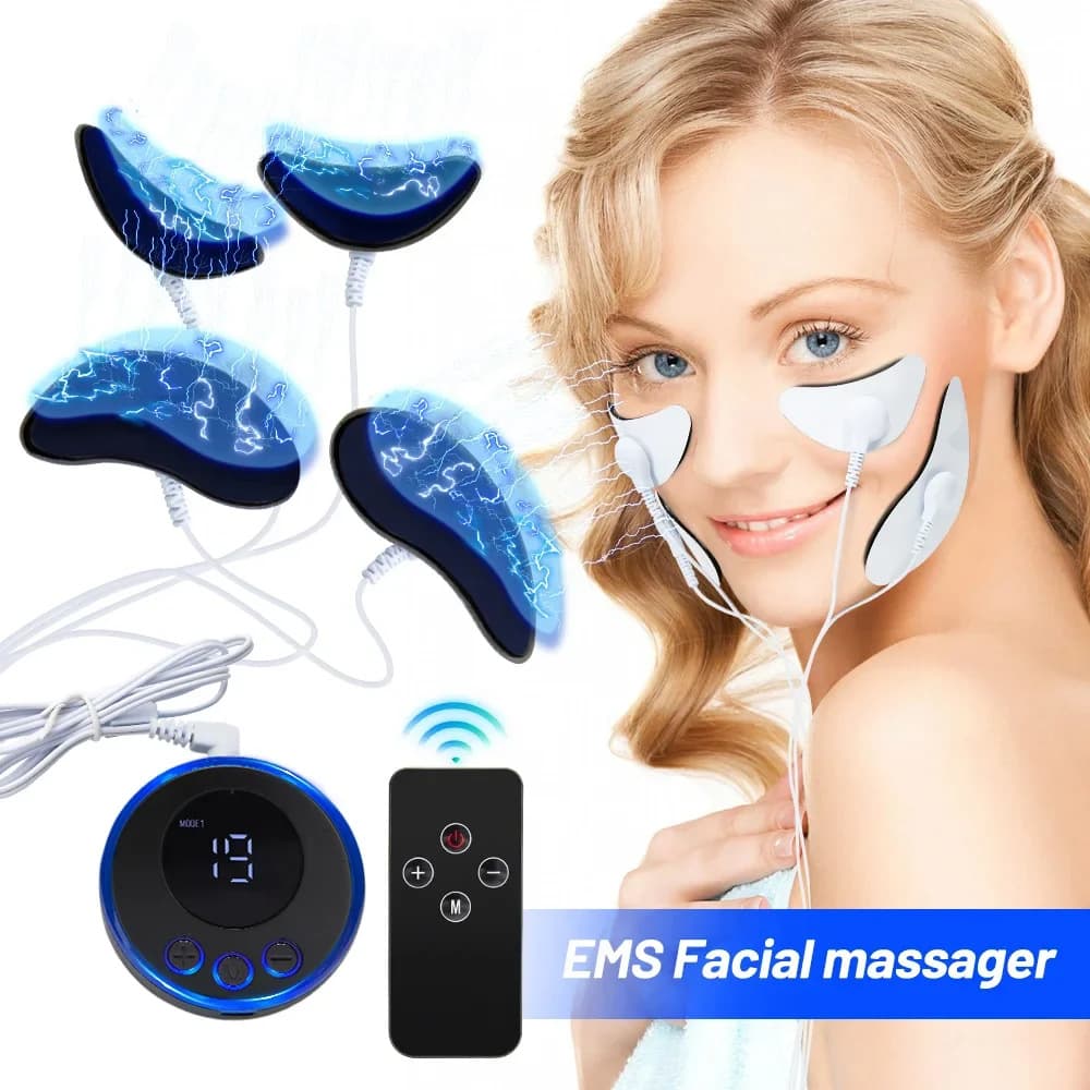 Smart Meridian EMS Facial Massage Pulsator Electric Therapy Neck Shoulder Back Massager Portable Travel Home Use USB Charging
