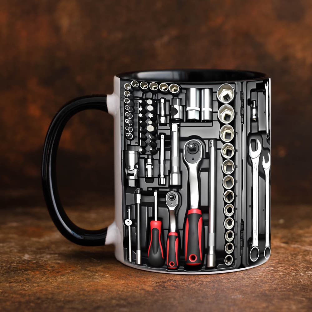 Men's Tool Box 3D Ceramic Mugs Powerful Boyfriend Coffee Cups Water Cups Retro Style Universal Appeal No Gift