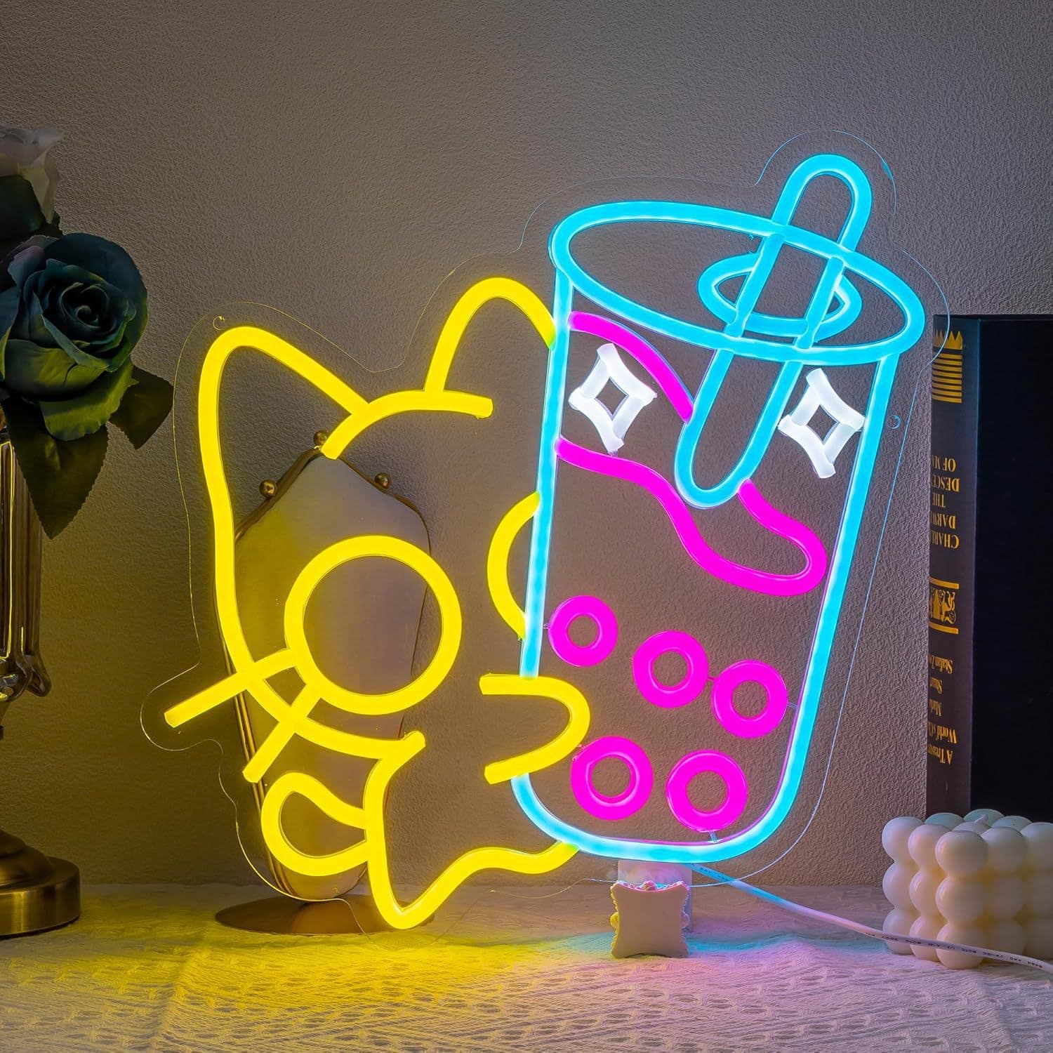 Amazon Anime Personalized Creative LED Nail Art Neon Light Cat Atmosphere Light Grinch Christmas Light