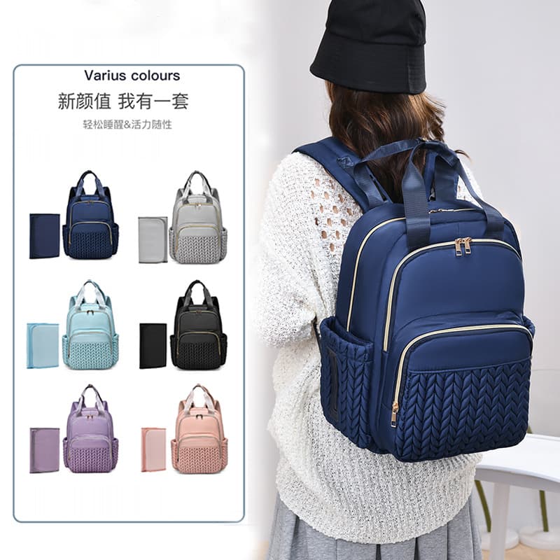 Mummy bag, large capacity, mother-to-go storage backpack, independent milk compartment, diaper pad, multifunctional mother and baby bag