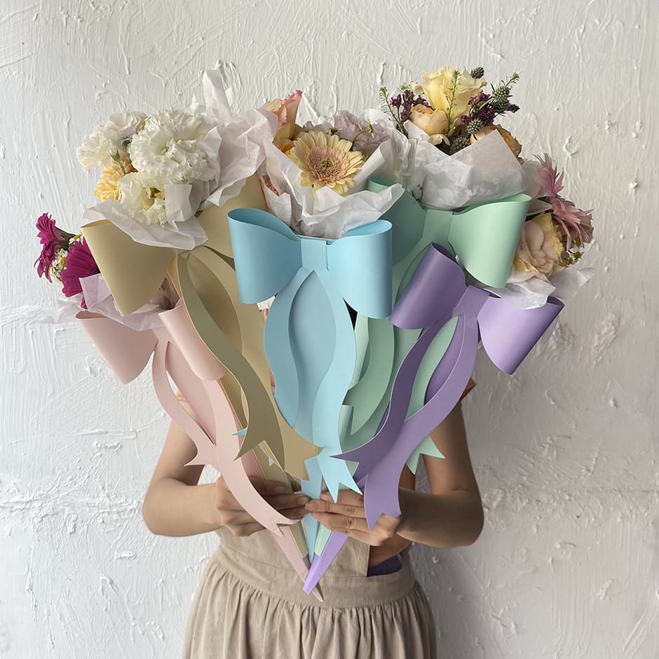 Butterfly Knot Flower Box Fresh Rose Single Stem Fairy Wand Flower Arrangement Women's Day Gift Packaging Material Cardstock