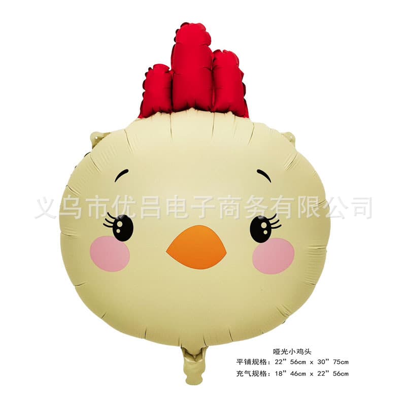 Multiple Medium Cartoon Animal Head Aluminum Foil Balloons - Lion, Tiger, Cow, Giraffe Animal Head Helium Balloons