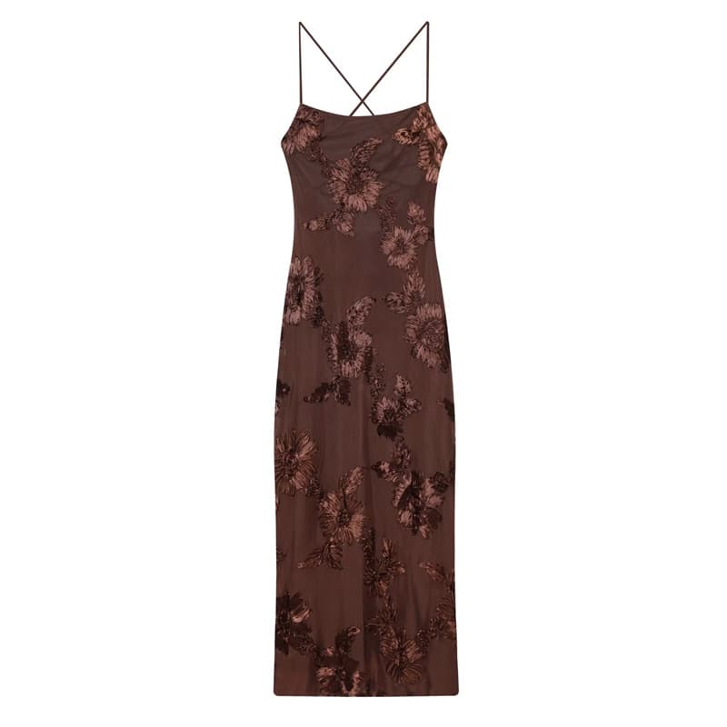 UNIZERA Women's 2026 Summer New Arrival European and American 3D Embroidered Floral Backless Slim Fit Camisole Dress