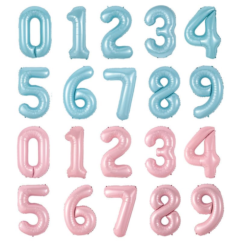 16 inch pearlescent powder pearlescent blue digital aluminum foil balloon digital aluminum film 0-9 wholesale pink blue balloon wholesale