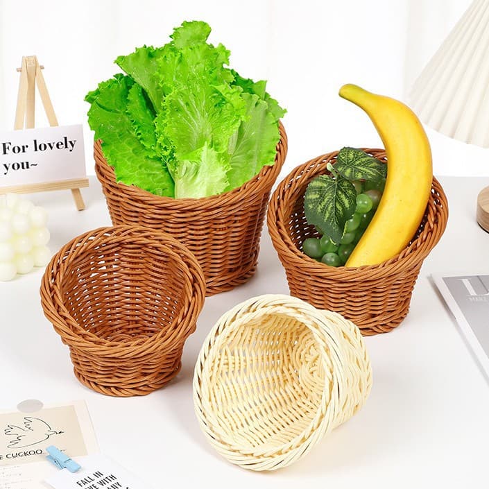 Green vegetable lettuce buckets side dish plates creative ingredient baskets specialized faux rattan serving dishware commercial use