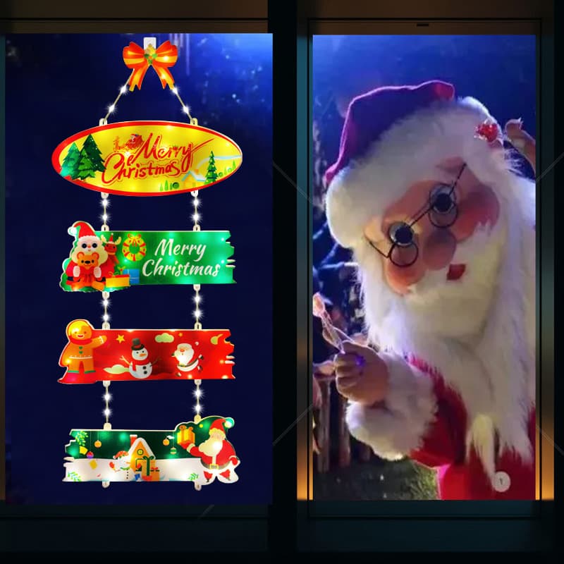 Cross-border Christmas Halloween Door Sign Light Holiday Decorative Light Window Door Light String