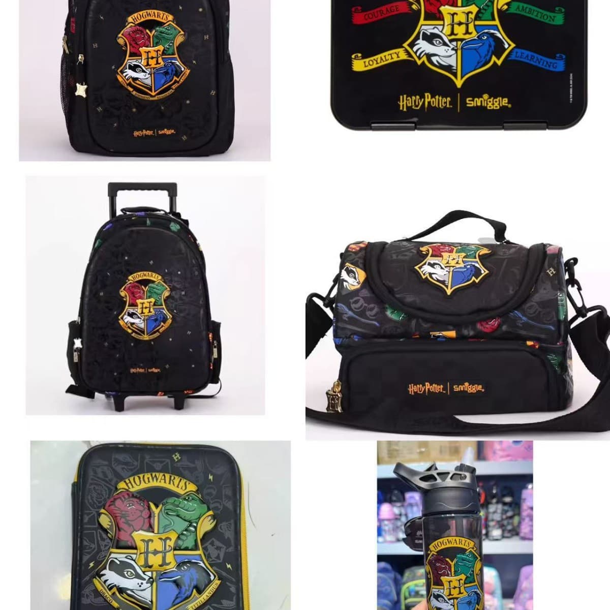 Australian Smiggle Harry Potter Children's Stress Relief Backpack, Primary School Student Backpack, Lunch Bag, Pencil Case, Water Bottle