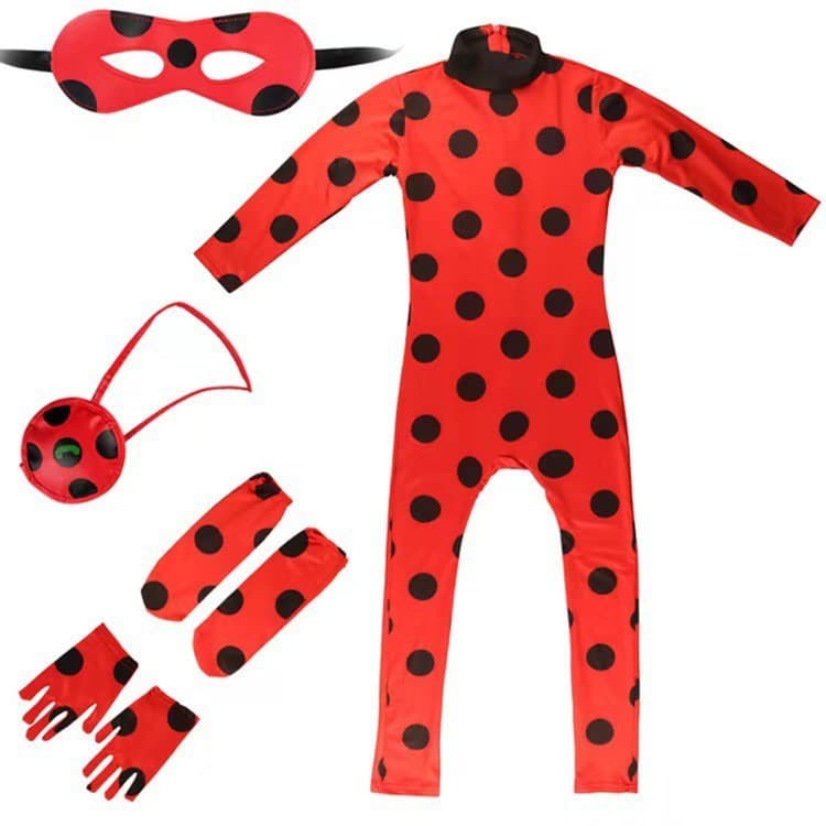 Halloween Black Cat Ladybug Costume Suit Miracle Girl Onesie Stage Performance Clothes Unique Special Purpose Cosplay Apparel