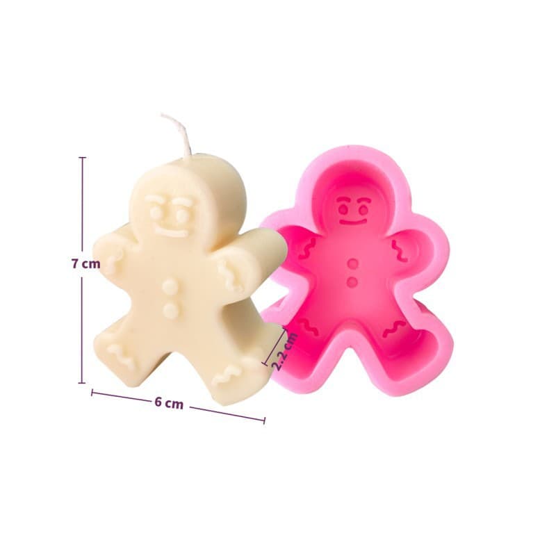 Christmas Tree Gingerbread Man Elk Mousse Silicone Mold for Aromatherapy Plaster Candles Cake Car Decor