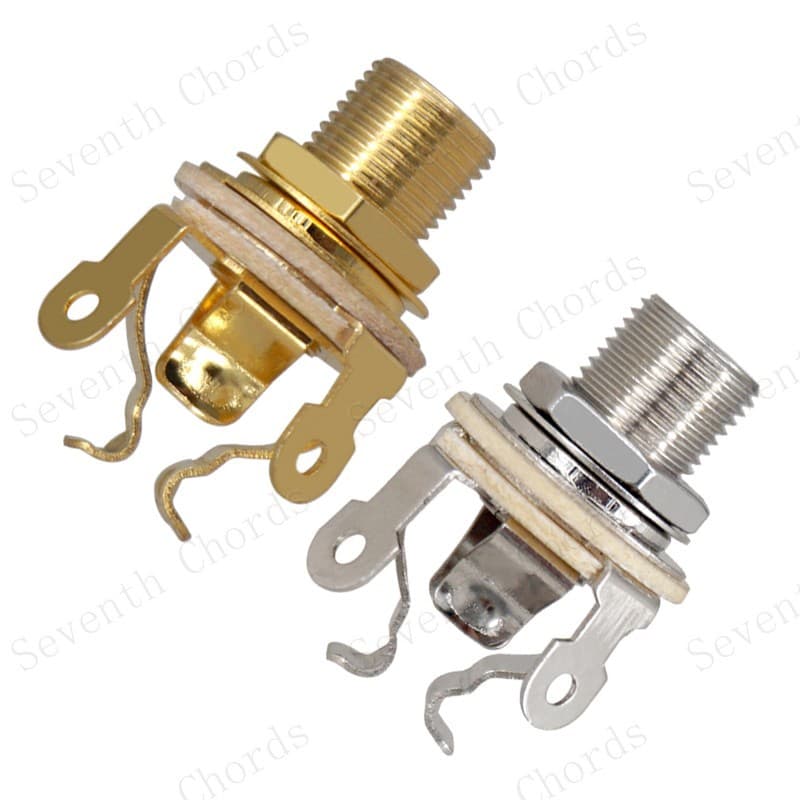 Brass Multi-Point Pickup Mono Bass Guitar Jack Output Socket Interface
