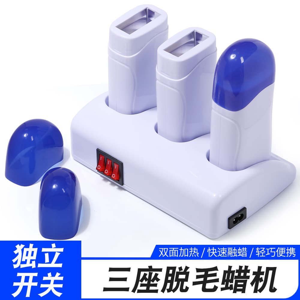 3-Pack Hair Removal Waxing Machine Beauty Hot Wax Machine Bee's Wax Hair Removal Bean Machine for Full Body Universal Voltage