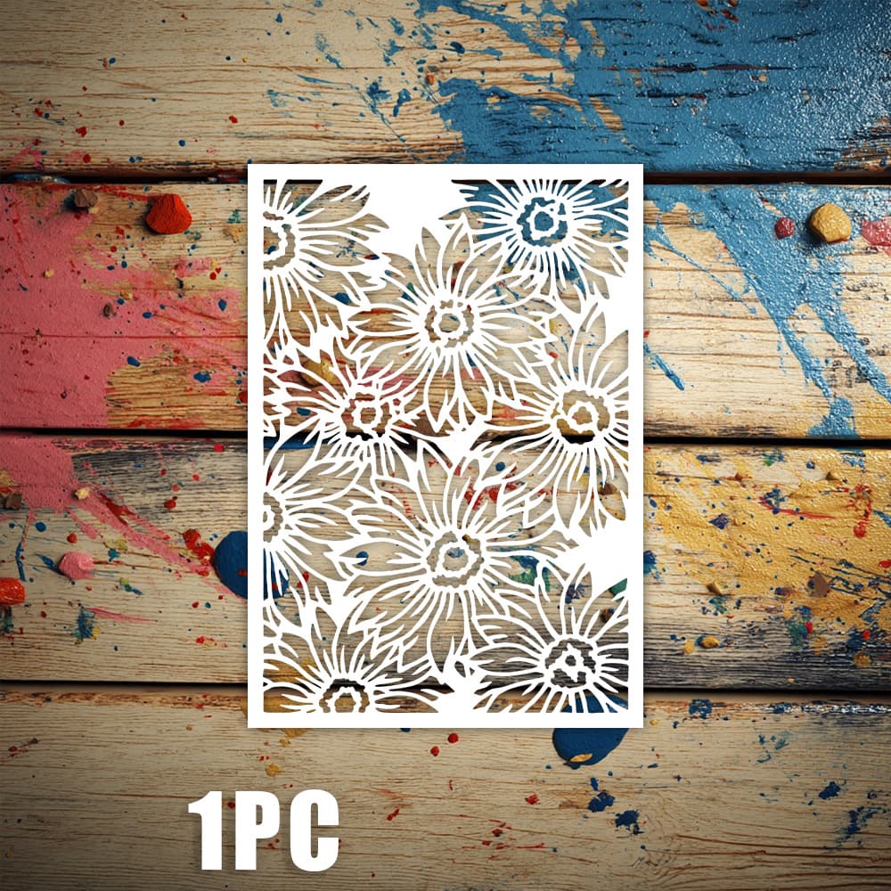 Painting Template Chrysanthemum Pattern Cross-border Hot Selling Drop Shipping Painting Hollow Template Wall Painting Hand Account Decoration Masking Wholesale