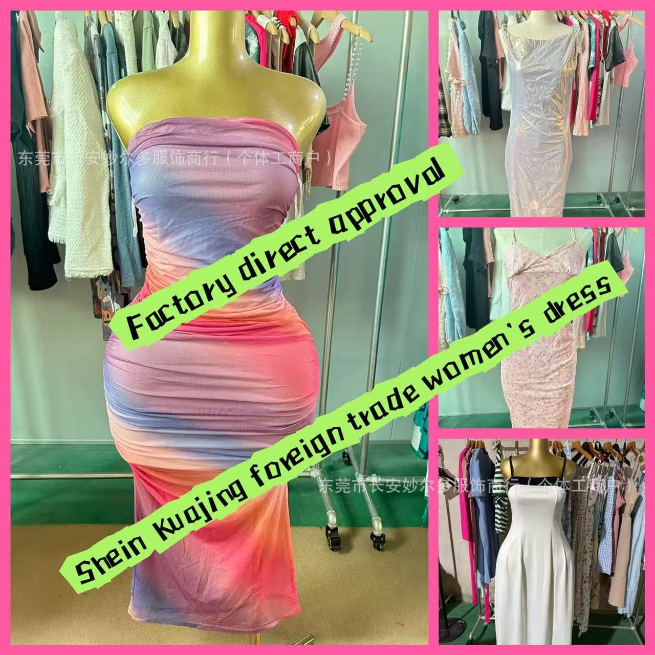 SHEIN Cross-Border Women's Fashion European and American Sexy Dress High Quality Same Style as Boutique Stores