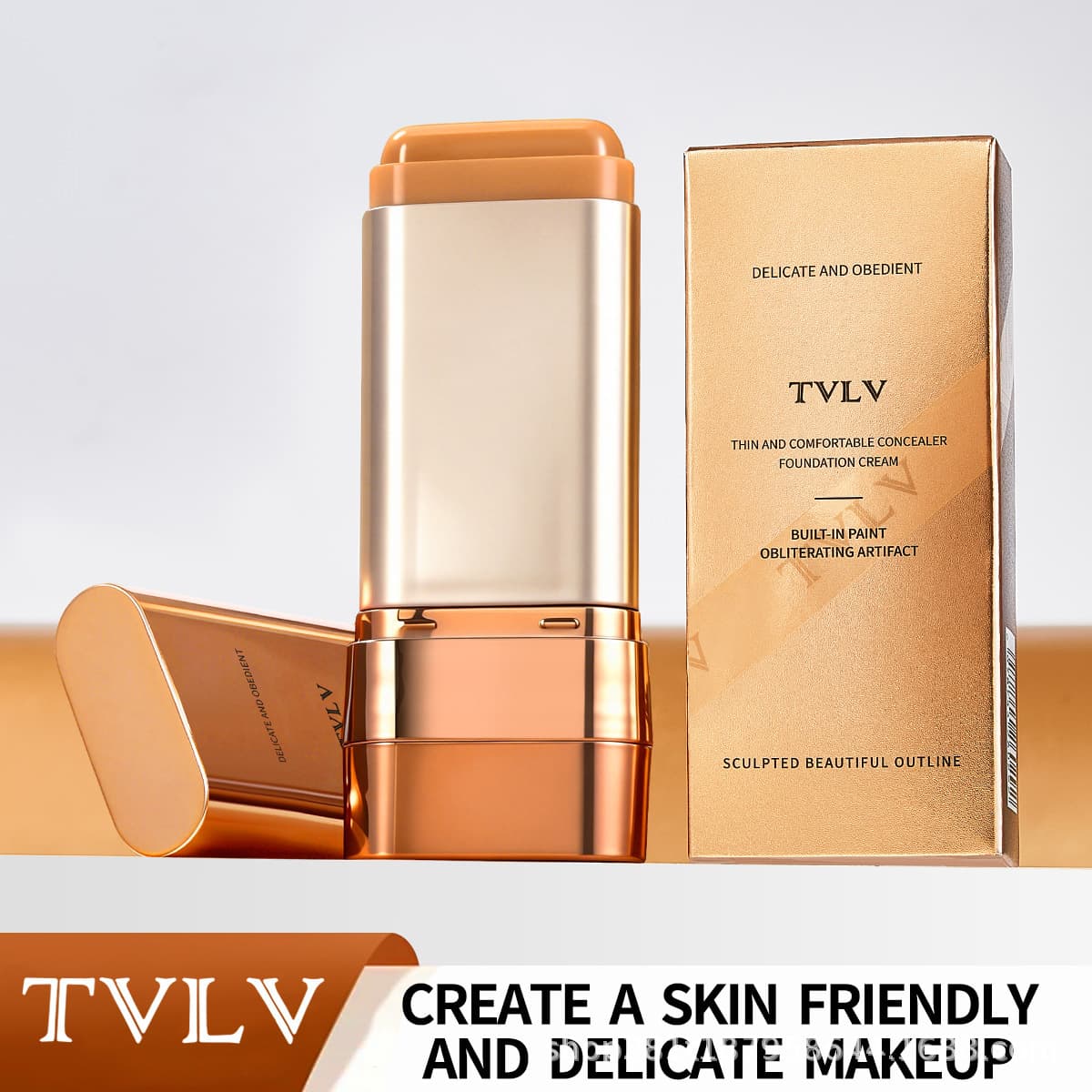 Cross-border TVLV thin and comfortable concealer foundation long-lasting brightening moisturizing light double-ended foundation foreign trade