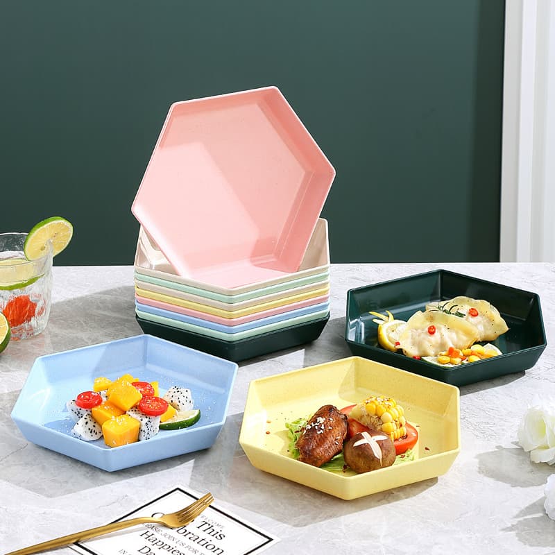 Large Hexagonal Fruit Tray for New Year, Living Room Coffee Table Candy Snack Plate, Dried Fruit and Melon Seed Tray
