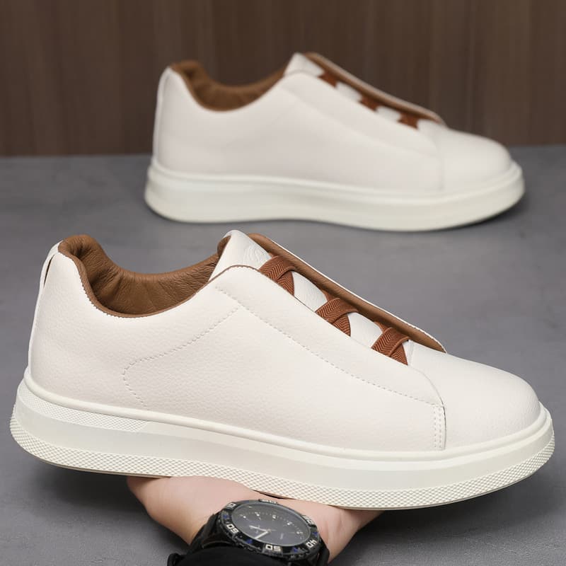 Men's Casual Shoes Leather Low-Top Soft Bottom Breathable Retro American Trend Flat Footwear Comfortable All-Season Wear