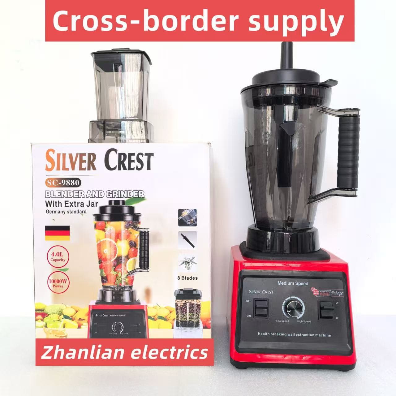 4L double cup 1blender stainless steel high-power blender minced meat, ice juice, multifunctional two-in-one household