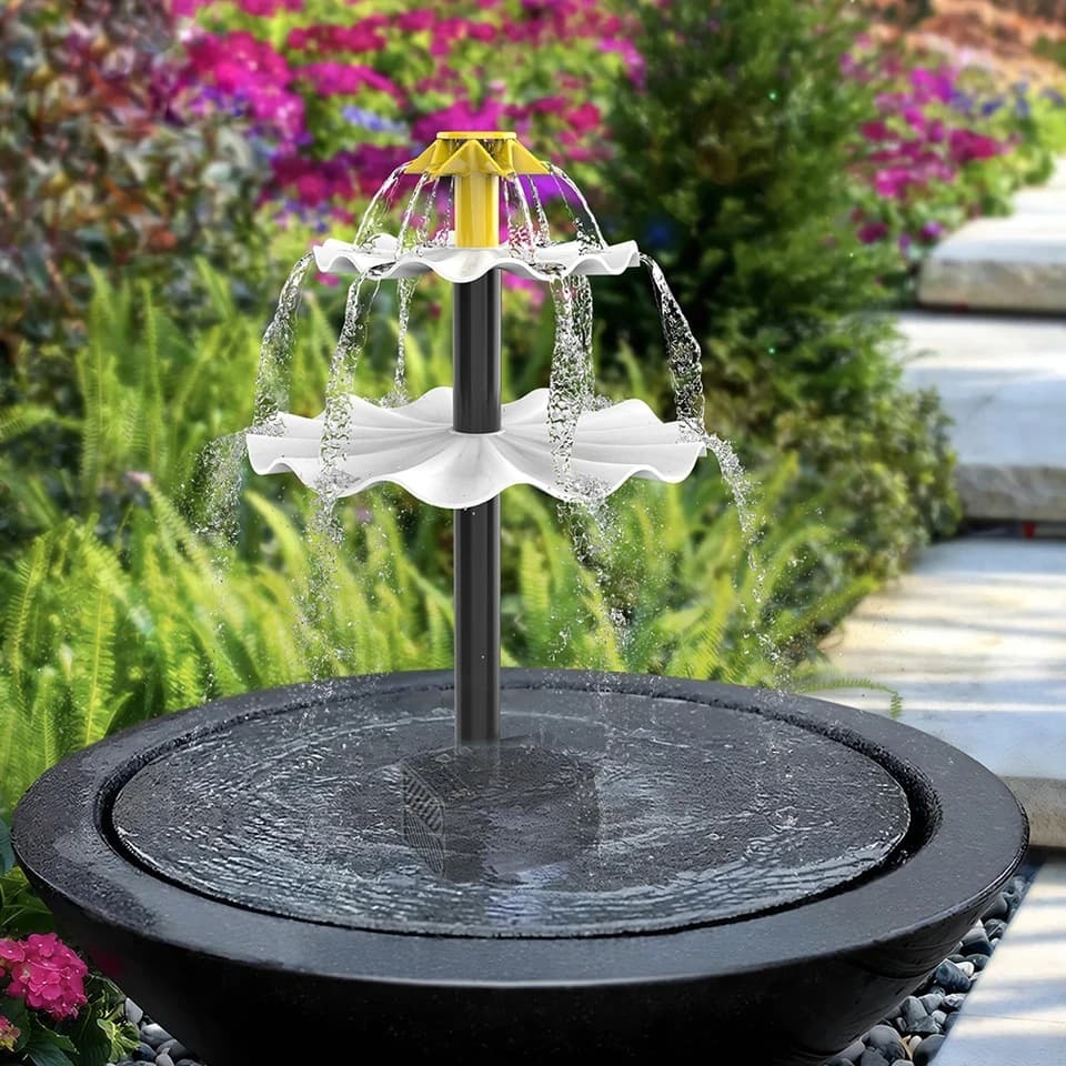 3-Tier Decorative Fountain with Solar Panel Water Fountain
