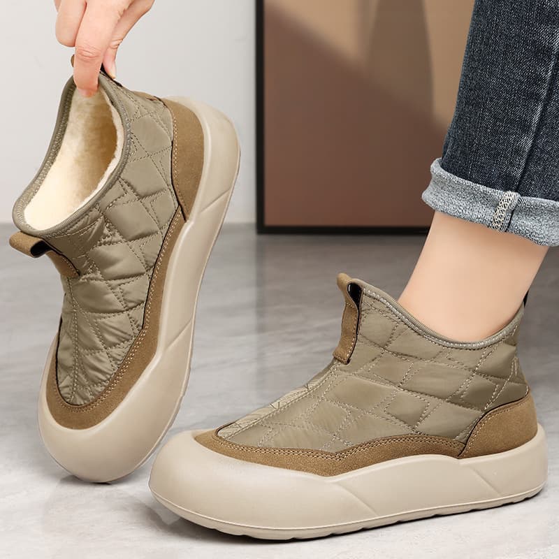 Winter Women's High-Top Warm Snow Boots, Export Trade Cotton Boots, Thickened Fleece-Lined Slip-On Women's Short Boots
