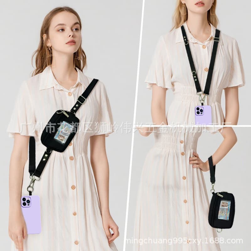 New bag with detachable shoulder strap, portable multi-functional mobile phone lanyard crossbody bag with bag accessories