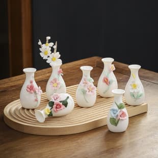 New Arrival Handmade Ceramic Small Vase with Pinch Flower Craft Ceramic Vase for Flower Arrangement Home Decoration Ornament