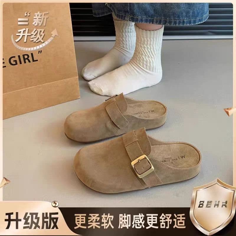 2026 New European Products Soft Birkenstock Shoes Soft Leather Thick Sole Soft Leather Soft Sole Low-top Women's Birkenstock Slippers Trendy