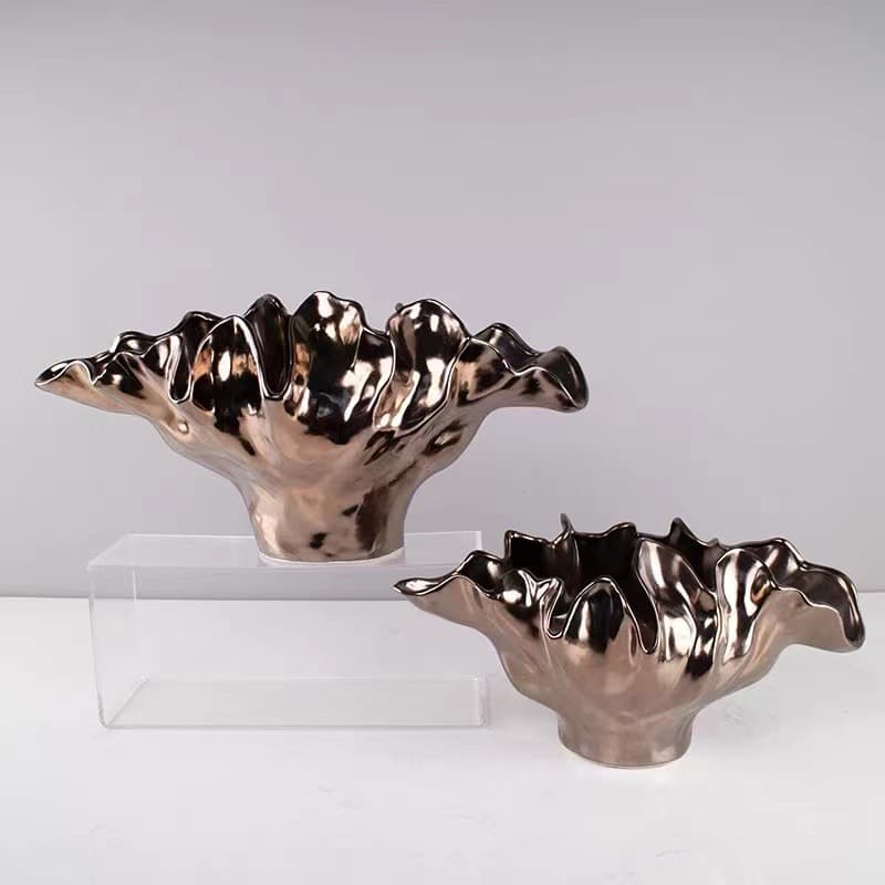 Modern Minimalist Ceramic Flower Pot Creative Light Luxury Decorative Flower Home Model Room Living Room Dining Table Decoration