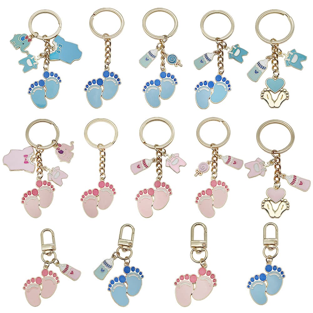 Cross-border hot-selling cute baby feet, baby bottles, children's clothes, dripping oil simulation jewelry, keychain pendants wholesale