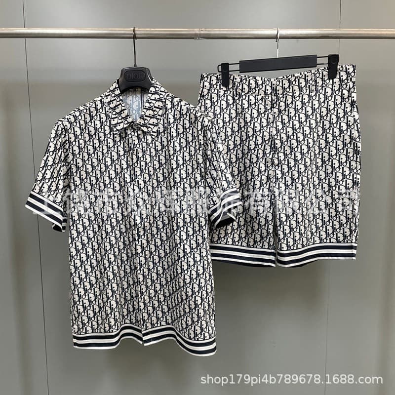 【Dijia Fashion】Full-print logo short-sleeve shirt set, high-quality fabric, casual shorts, shirt, sports hot style