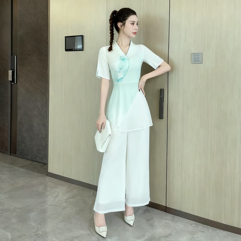 A9076 Spring/Summer New Women's Foot Massage Shop Work Uniform, Beauty Salon Foot Bath Massage Spa Wellness Club Set