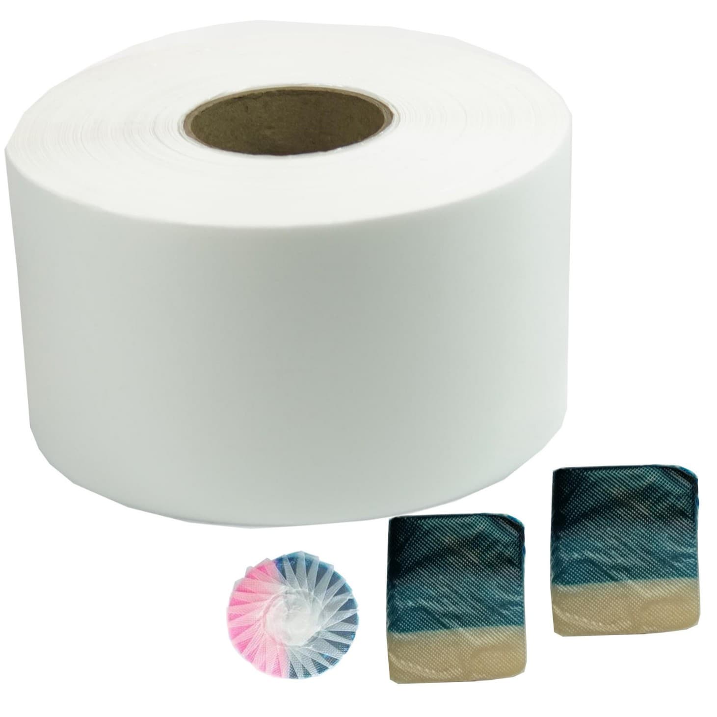Self-produced and sold, green, environmentally friendly, biodegradable PVA water-soluble film toilet cleaner blocks, blue bubble plastic packaging film.
