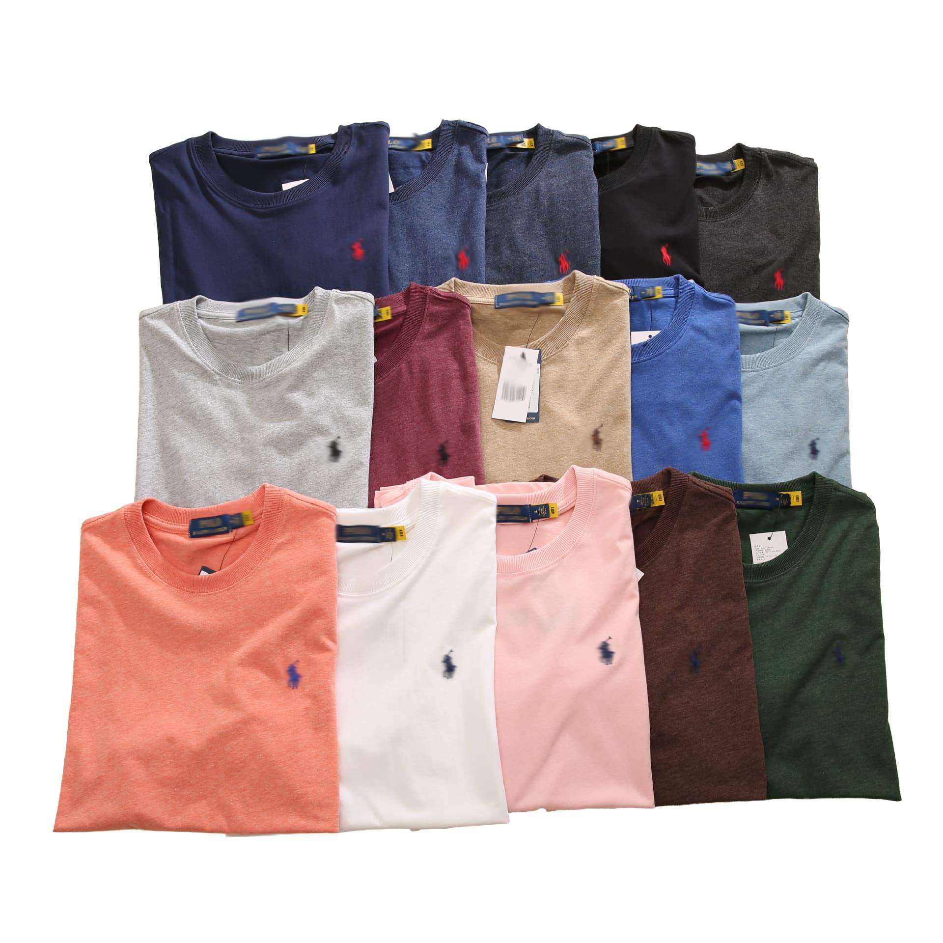 RL New Ralph Lauren Small Pony Embroidery Crew Neck Short Sleeve Men's Summer Solid Color Versatile T-Shirt Undershirt Fast Group