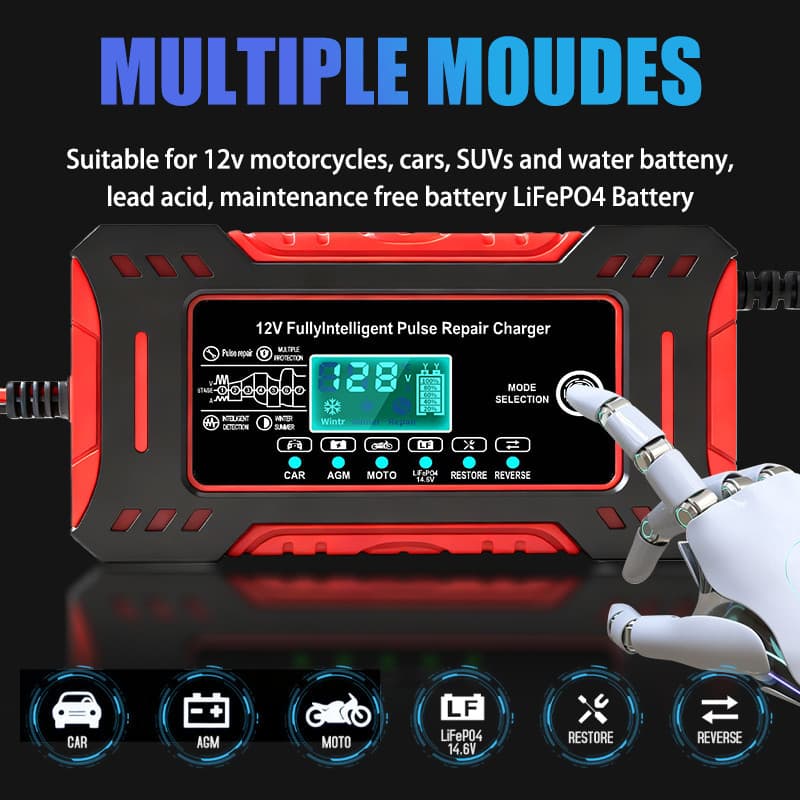 Cross-border 12V 6A Charger, Car Battery Charger, Motorcycle Battery Charger, Battery Charger