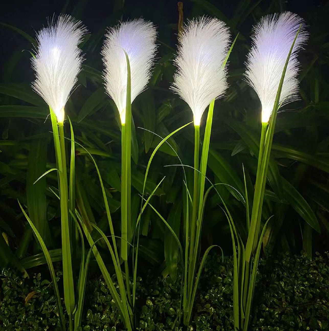 New Led Solar Reed Lights for Outdoor Waterproof Fiber Optic Light Show, Ground-Insertable Garden Lawn Lights