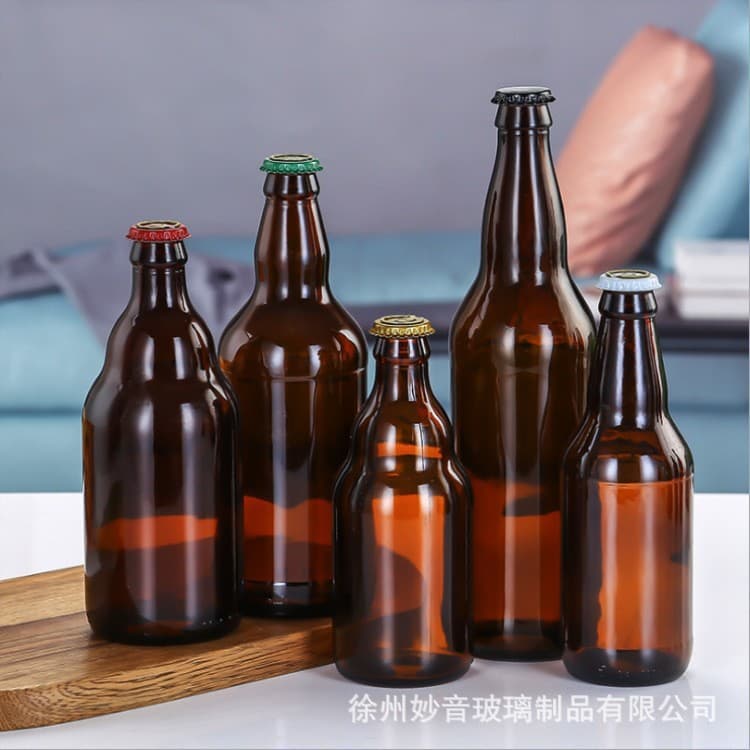 Cross-border 500ml brown beer glass bottle empty bottle 330ml light-proof refill bottle packaging bottle soda beverage bottle