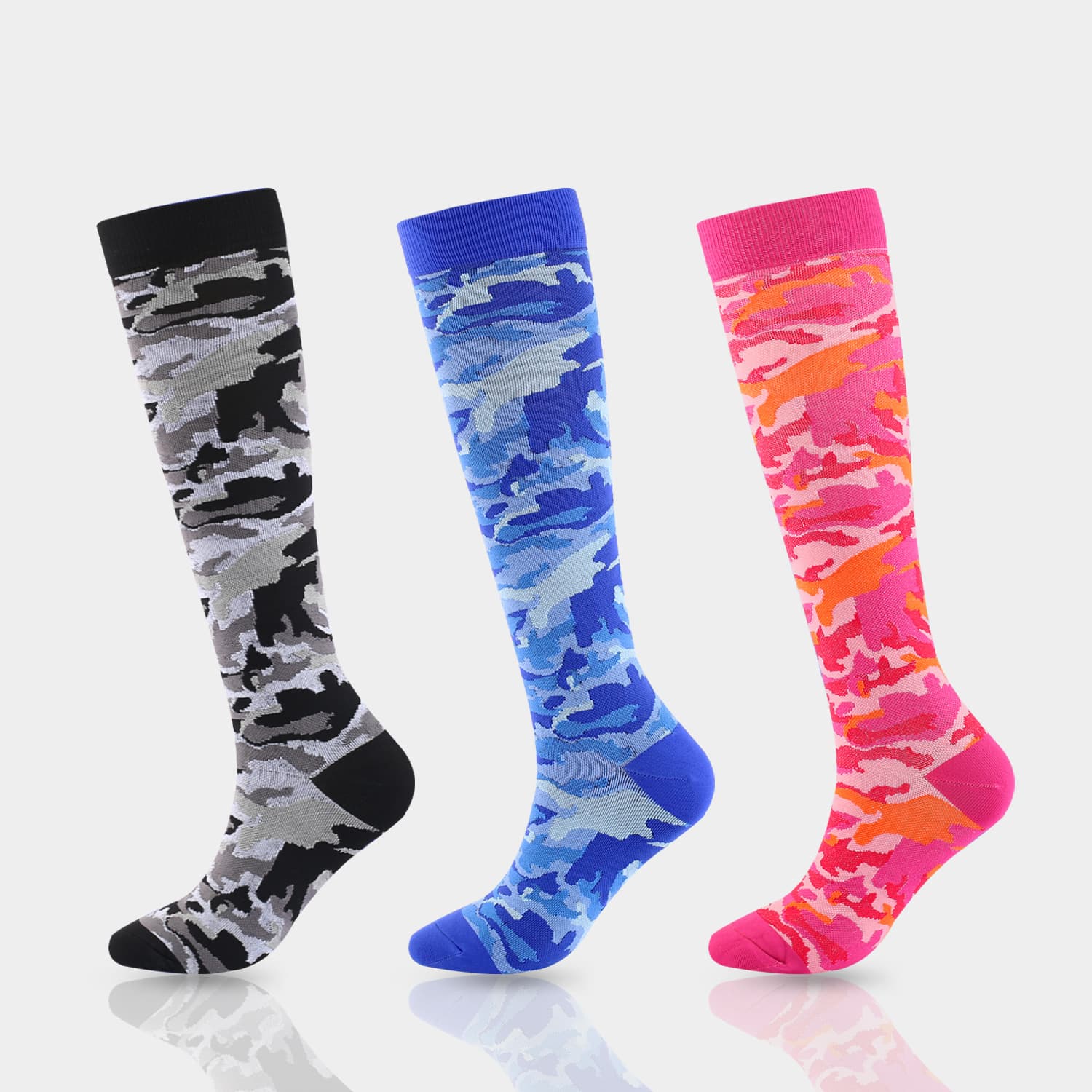 Cross-Border Outdoor Sports Leg Compression Socks Camouflage Striped Compression Socks Casual Sports Mid-Calf Socks Factory Direct