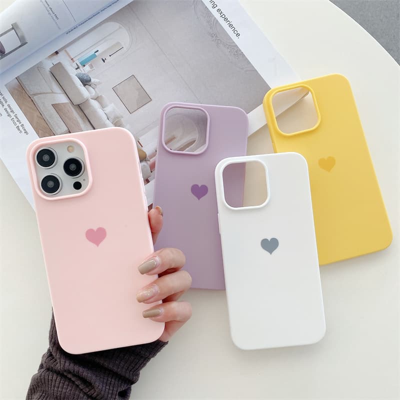 Simple love suitable for iPhone17PRO Apple 14promax silicone 16 mobile phone case 12 anti-fall 11 soft 15