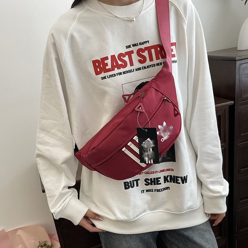 2024 new fashion ins fashion chest bag for men and women niche sports waist bag crossbody bag simple canvas shoulder bag