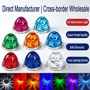 Cross-Border Hot Selling Plastic Watermelon LED Truck Side Marker Signal Lights