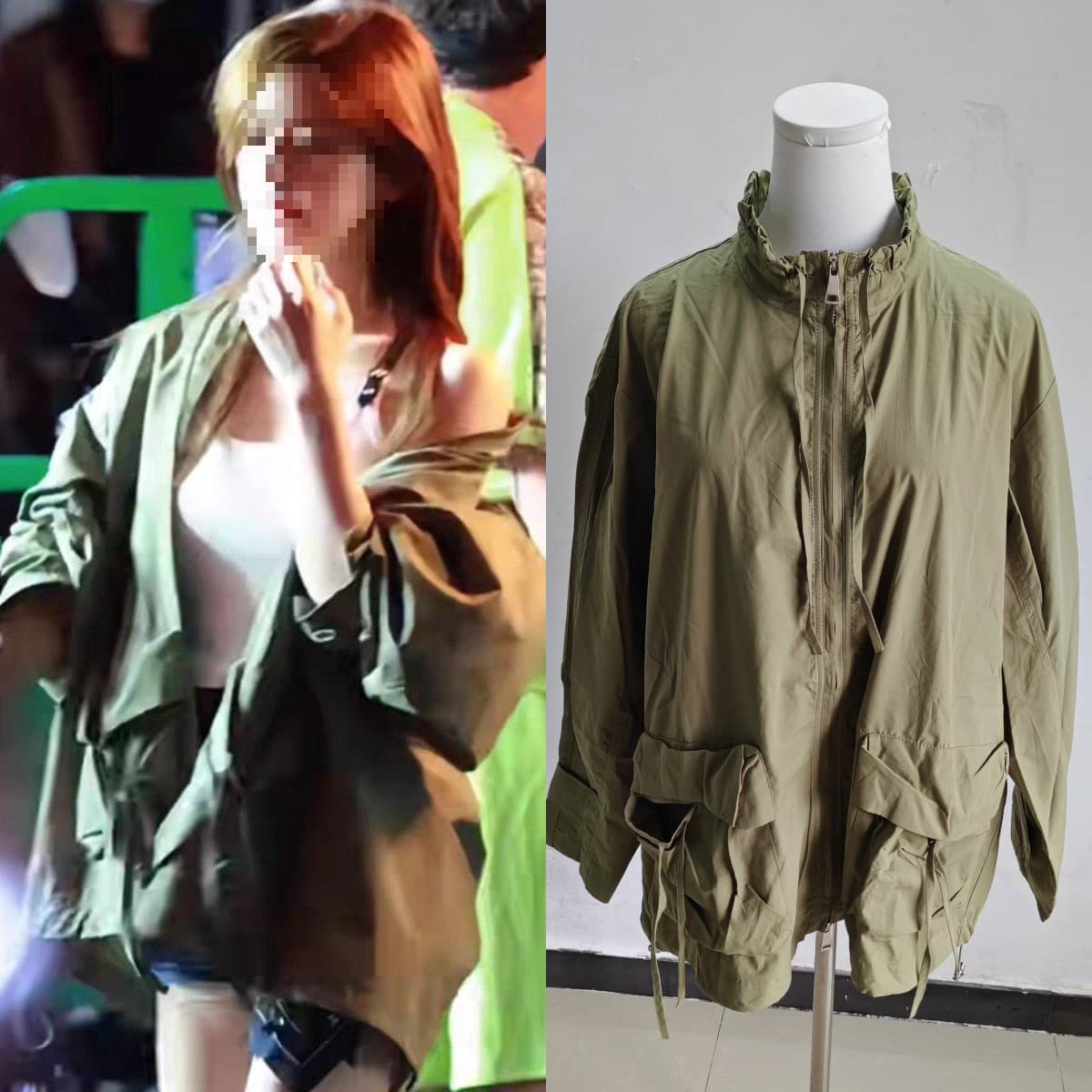 Long-term in stock 2026 Spring Xu Wo Yao Yan Zhao Lusi Xu Yantong style military green jacket versatile coat for women