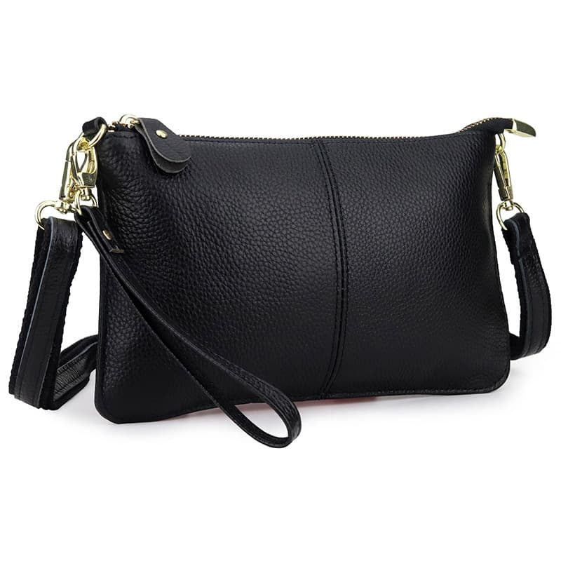 Wholesale genuine leather women's shoulder bag, cross-border European and American first-layer cowhide thin clutch bag, fashionable and versatile mobile phone shoulder bag