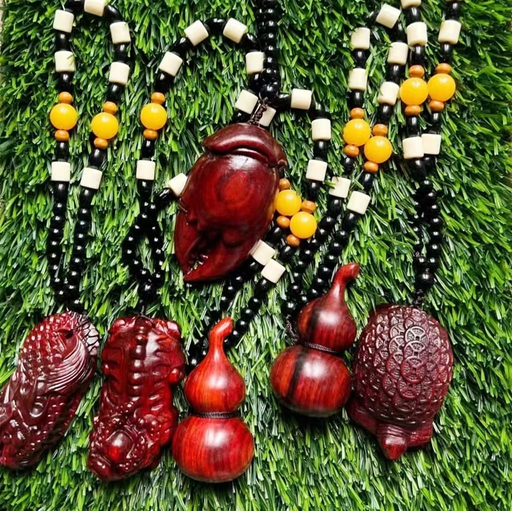 Zitan Wood Creative Car Interior Hanging Ornaments Handheld Pieces Wooden Carved Craftsman Personalized Gifts